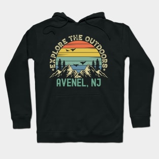 Avenel, New Jersey - Explore The Outdoors - Avenel, NJ Colorful Vintage Sunset Hoodie